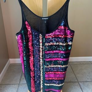 Express Sequin Multi Color Top